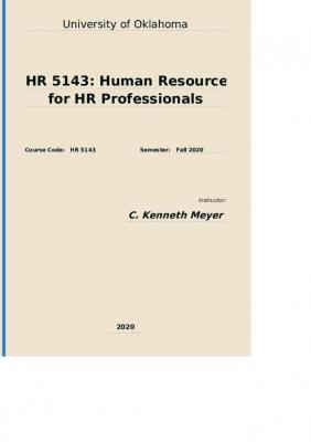 HR 5143: HR 5143: Human Resources for HR Professionals Coursepack