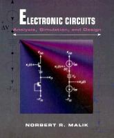 Electronic Circuits Analysis, Simulation, and Design cover