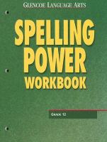 Glencoe Language Arts, Grade 12, Spelling Power Workbook cover