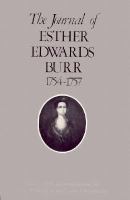 Journal of Esther Edwards Burr: 1754-1757 cover