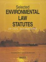 SEL.ENVIRON.LAW STATUTES 2011-12 cover
