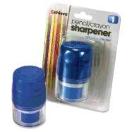 Twin Pencil/Crayon Sharpener with Cap, Blue cover