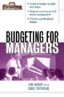 Budgeting for Managers cover