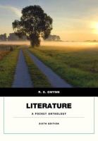 Literature : A Pocket Anthology Plus 2014 MyLiteratureLab -- Access Card Package cover