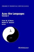 ALGOL-Like Languages - Volume 1 cover