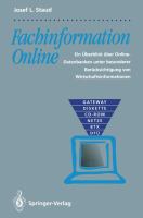 Fachinformation Online : Ein Überblick über Online-Datenbanken Unter Besonderer Berücksichtigung Von Wirtschaftsinformationen cover