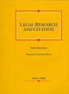 Legal Research and Citation cover