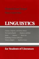 Linguistics for Students of Literature cover
