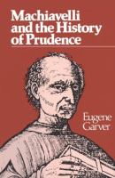 MacHiavelli and the History of Prudence cover