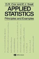 Applied Statistics Principles and Examples cover