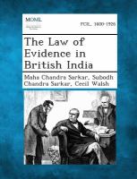 The Law of Evidence in British India cover