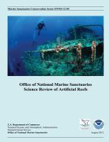 Office of National Marine Sanctuaries Science Review of Artificial Reefs cover