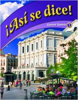 Asi se dice!, Glencoe Spanish 1 cover