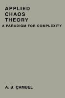 Applied Chaos Theory A Paradigm for Complexity cover