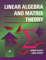 Linear Algebra and Matrix Theory cover