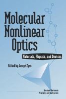 Molecular Nonlinear Optics Materials, Physics, and Devices cover