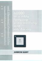 68000 Assembly Language Programming and Interfacing A Unique Approach for the Beginner cover