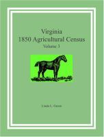 Virginia 1850 Agricultural Census, Volume 3 cover