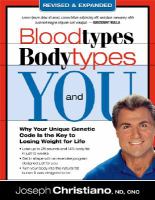 Blood Types, Body Types And You cover