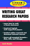 Schaum's Quick Guide to Writing Great Research Paper cover