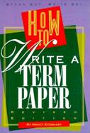 How to Write a Term Paper cover
