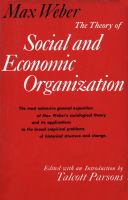 Theory of Social & Economic Organization cover