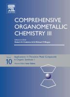 Comprehensive Organometallic Chemistry III Applications II - Transition Metal Organometallics in Organic Synthesis (volume10) cover