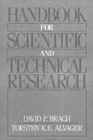 Handbook for Scientific and Technical Research cover