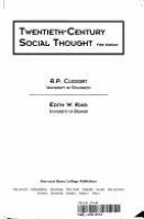 TWENTIETH-CENTURY SOCIAL THOUGHT 5/E cover