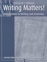 Writing Matters! : Introduction to Writing and Grammar cover