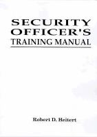 Security Officer's Training Manual cover