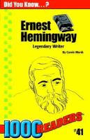 Ernest Hemingway Legendary Writer cover