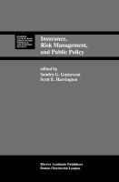Insurance, Risk Management, and Public Policy Essays in Memory of Robert I. Mehr cover
