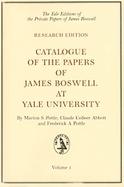 Catalogue of the Papers of James Boswell at Yale University Research Edition cover