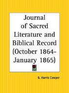 Journal of Sacred Literature and Biblical Record October 1864-January 1865 cover