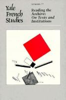 Reading the Archive On Texts and Institutions cover