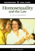 Homosexuality and the Law: A Dictionary cover