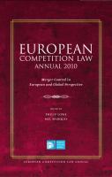 European Competition Law Annual 2010 : Merger Control in European and Global Perspective cover