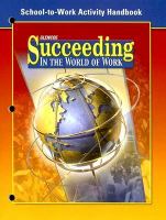 Succeeding in The World of Work, School-to-Work Handbook, Student Edition cover