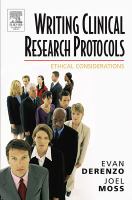 Writing Clinical Research Protocols- Ethical Considerations cover