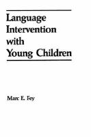 Language Intervention With Young Children cover
