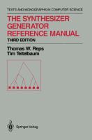 The Synthesizer Generator Reference Manual cover