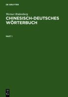 Chinesisch-Deutsches Wörterbuch cover