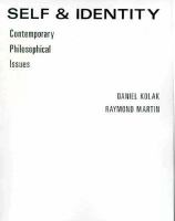 Self and Identity Contemporary Philosophical Issues cover