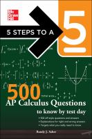 5 Steps to a 5 500 AP Calculus AB/BC Questions to Know by Test Day cover