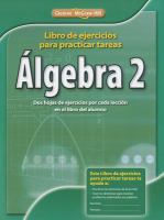 Algebra 2, Spanish Homework Practice Workbook cover