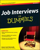 Job Interviews for Dummies cover