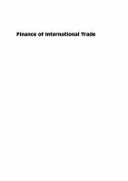Finance of International Trade cover