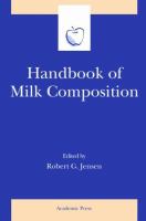 Handbook of Milk Composition cover