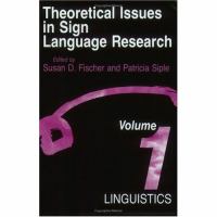 Theoretical Issues in Sign Language Research Linguistics (volume1) cover